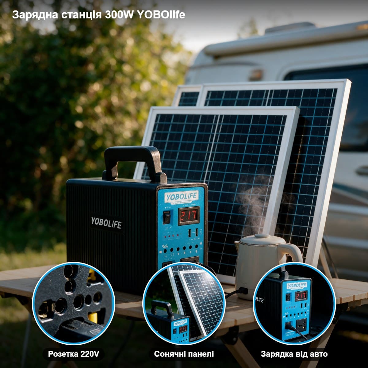 Портативна зарядна станція 300W YOBOlife LM-9300 — фото 3